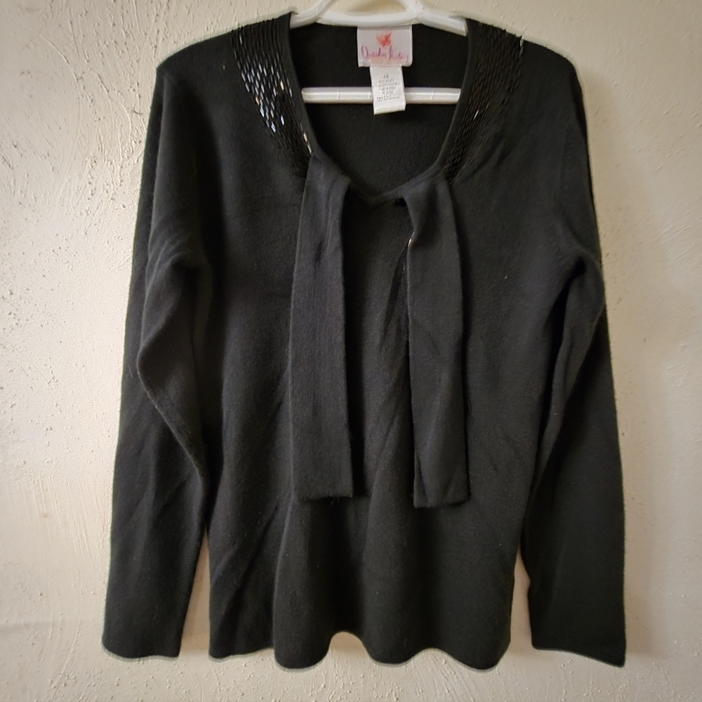 Quacker Factory Black Top with Sequin Details